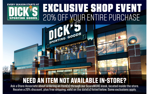 Valid 3/8-3/10-Concord Dick's Sporting Goods Coupon