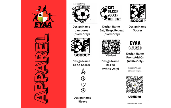 Order your EYAA Soccer Apparel TODAY!