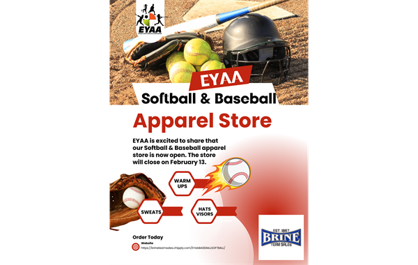 EYAA Baseball/Softball Apparel Store Open 1/12/26